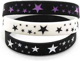 Silicone Wristbands Bracelets Poker Star Y2K Funny Wristbands Decoration for Women Men Teen Friends Gift-3Pcs Star