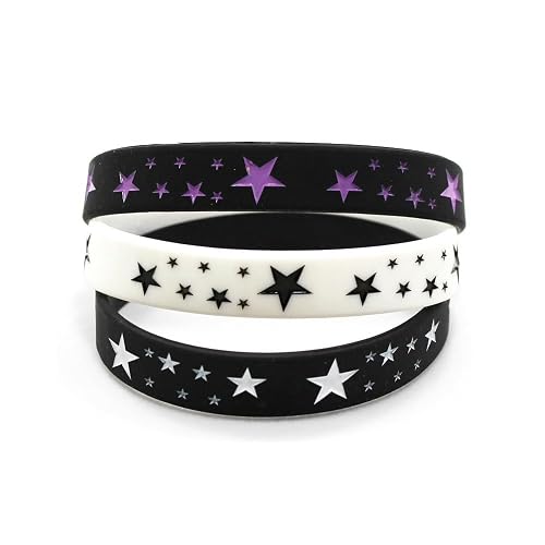 Caiyao Silicone Wristbands Bracelets Poker Star Y2K Funny Wristbands Decoration for Women Men Teen Friends Gift-3Pcs Star