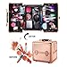 Ovonni Professional Portable Small Makeup Train Case, Artist Lockable Aluminum Cosmetic Organizer Storage Box with Compartments (Rosegold 1)