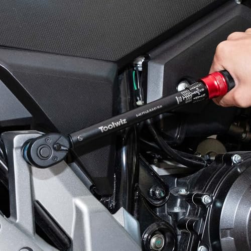 Image of Toolwiz 3 /8-Inch Drive Click Torque Wrench 5-45 Ft-Lb /6.8-61 Nm | ±3% High Accuracy Dual Direction Adjustable 72 Tooth Torque Wrenches Tool for Bike, Motorcycle, MTB, Car Repair