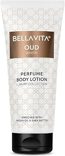 B.ella Vita Luxury OUD WHITE Perfume Body Lotion for Nourishing, Hydrating, Soft, Supple,Healthy Skin with Argan Oil and Shea Butter 200 Ml