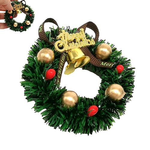 Couronne de Noël pour Maison de poupée, 2,36 Pouces, couronnes de Noël Miniatures 1:12, Mini couronnes de Noël, Ornements, Accessoires pour Maison de poupée pour décorations de Noël