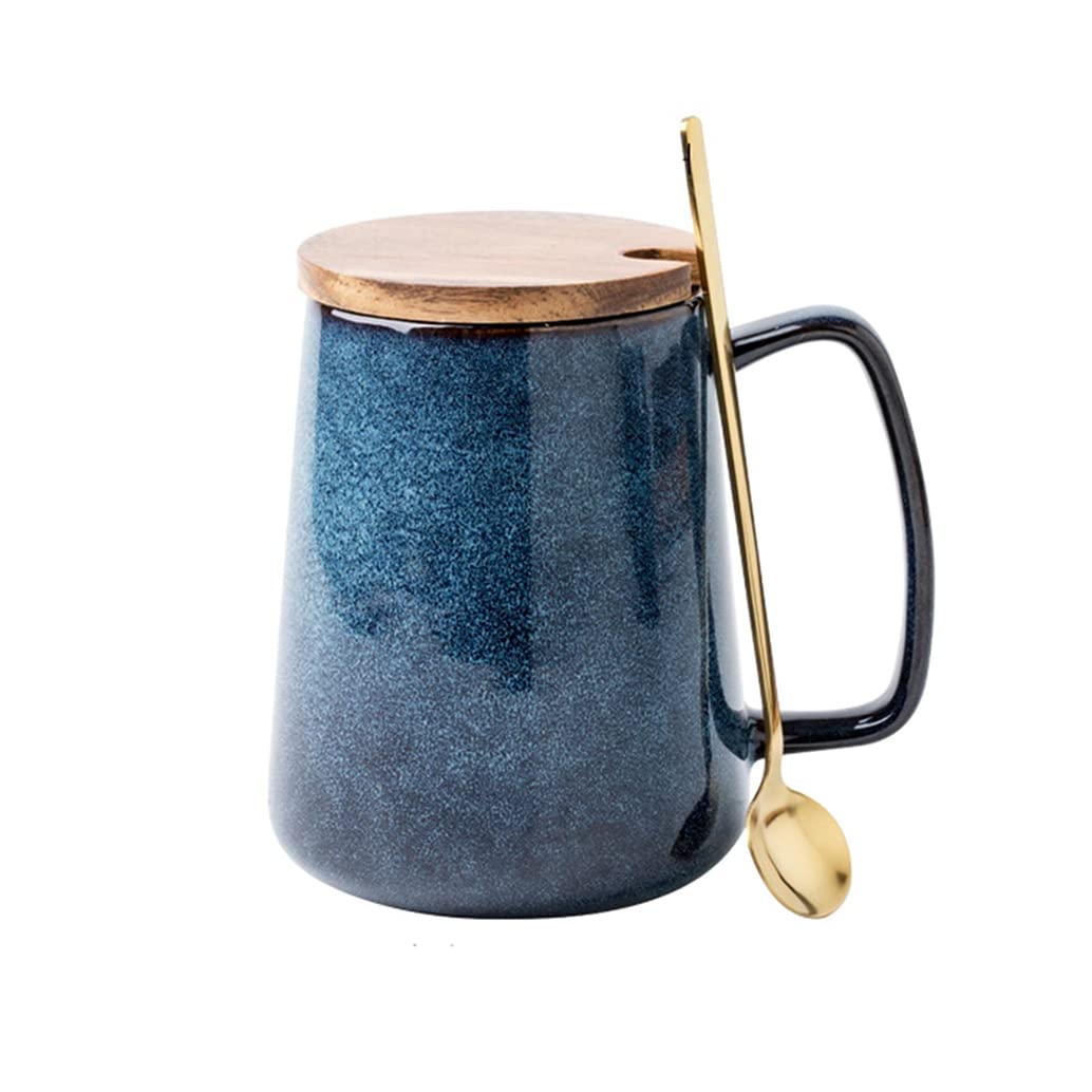 Duże ceramiczne kubki do kawy z pokrywką i chochlą, kubki do kawy z dużym uchwytem, bardzo duży kubek do herbaty i kawy do biura i domu, prezenty dla mężczyzny, kobiety, taty i mamy, kuchenka mikrofalowa A-700 ml