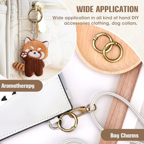 Karabinerhaken, rund, für Handtaschen, 10 Stück, 27 mm, Ringe für Schlüssel, Schnalle mit Feder, Stahl, Haken, Clips, Bronze, Schlüsselanhänger, Tasche, Karabinerverschluss, für Handarbeit