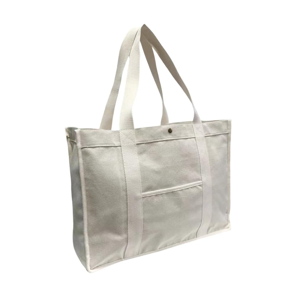 Augbunny 16OZ Canvas Lined Shopping Grocery Tote Multi Purpose Beach Bags Diaper Bag