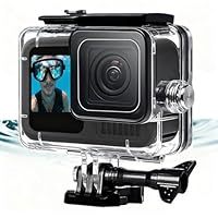 60M wasserdichte Gehäuse für GoPro Hero 9/10/11/12/13, 60M Wasserresistente Tauchen Schutzhülle Gehäuse mit Schnellmontage Klammer & Anti-Fog-Einsätze für Gopro Hero 9/10/11/12/13 Action Camera