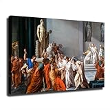 Generic Assassination Murder of Julius Caesar Rome Poster Decorative Art Canvas Printing for Room Bathroom Bedroom Living Room Decoration (12×18inch Framed)
