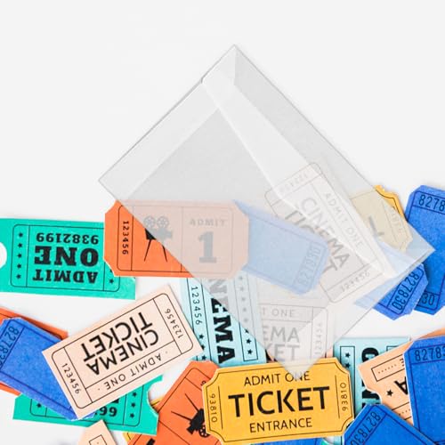 Transparente Briefumschläge Klein 100 Stück - Pergamin Beutel Wiederverschließbar - Kleine Konfetti Papierbeutel für Verpacken, Hochzeit, Mitgebsel