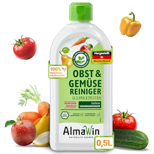 AlmaWin® Gemüse und Obst Reiniger [500ml] für schonende & effektive Reinigung für alle glatten...