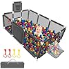 Large playpen for babies and toddlers baby ball pit sturdy play penyard wbasketball hoop childrens fence play area indoor outdoor kids activity center infant safety gates no ocean balls  urban country home decor