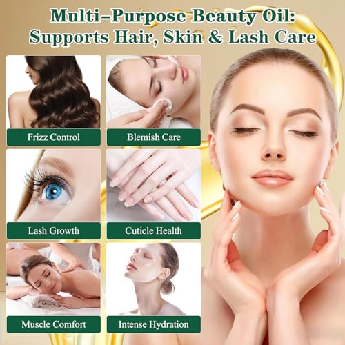 Image of Organic Castor Oil, 8 fl oz Glass Bottle, Pure Cold-Pressed Hair Oil