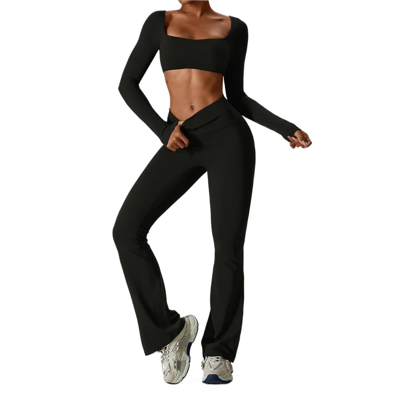 Completo Palestra Donna Set da yoga 2 pezzi abbigliamento sportivo donna senza cuciture allenamento palestra legging reggiseno fitness top corto