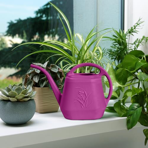 Image of Watering Can - for Home Plant Garden - 1 /2 Gallon - Rose Red