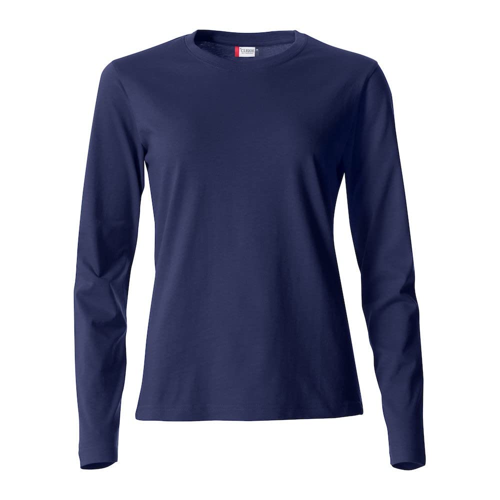 Clique Women's Red - Long Sleeve Crew Neck T-Shirt For Basic T L/S Cotton Jersey Slim Fit In Various Sizes And Colours, L