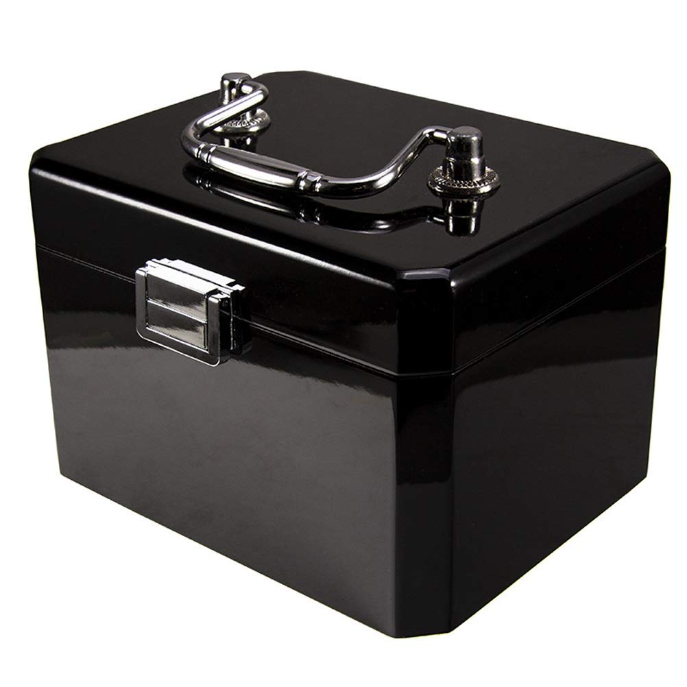 Boîte à montre en bois noir organisateur de stockage et coffret bijoux