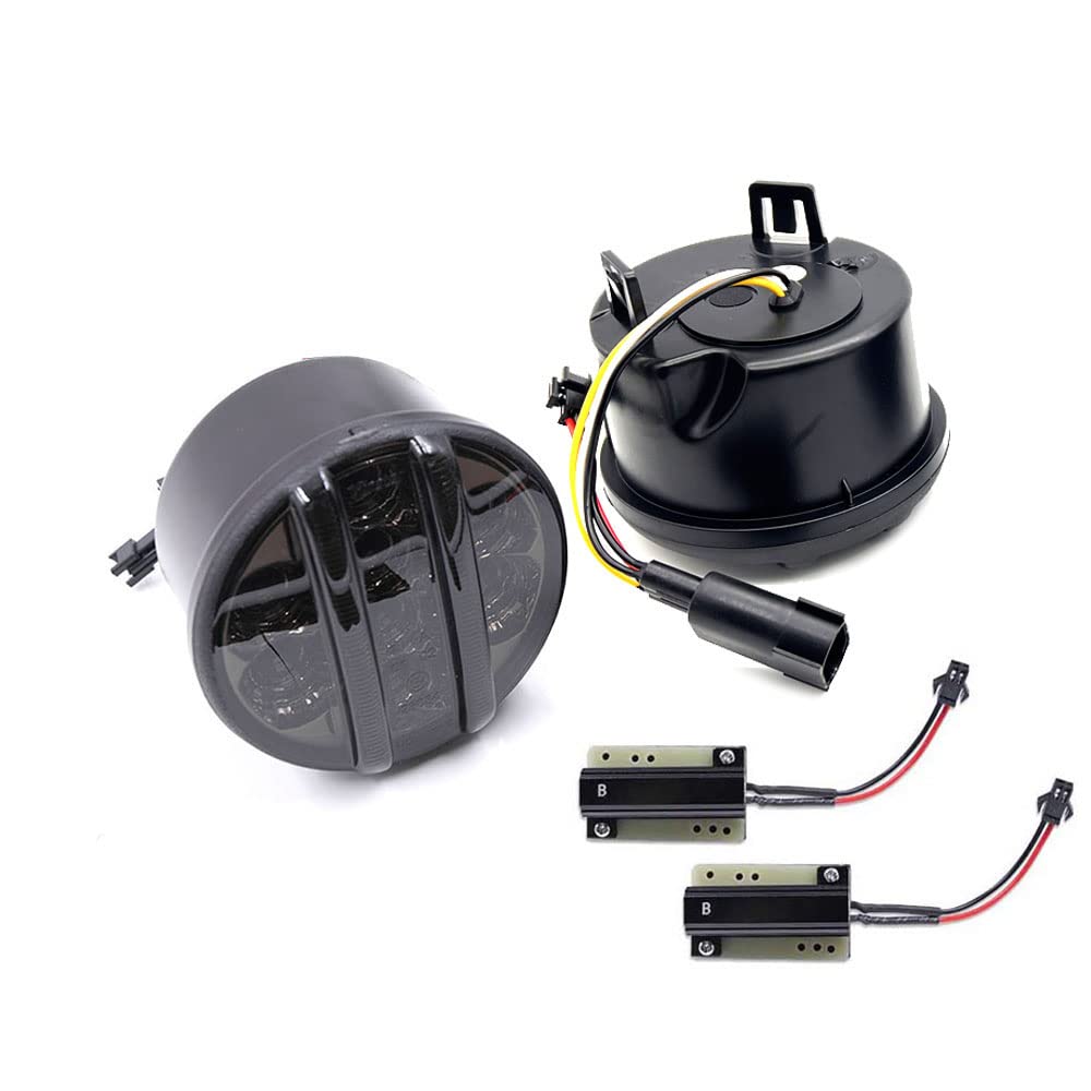 1Par para Jeep Wrangler JK 2007-2017 Conjunto De Señal De Giro LED Frontal Luces De Circulación Diurna Blanca Luz De Señal De Giro Ámbar,Clear Lens