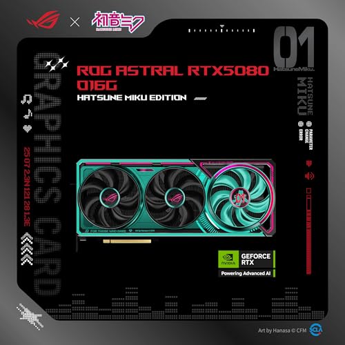 ROG Astral GeForce RTX 5080 16GB GDDR7 OC Hatsune Miku Edition - Scheda grafica Gaming (PCIe 5.0, HDMI, Display 2.1, 3.8 Slot, 4 Ventole assiali, Pad Termico GPU) - Scheda video - Immagine 2