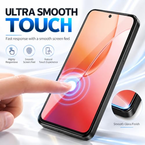 Image of ArmourPro Tempered Glass for Vivo Y31t 5G - 9H Screen Protector with Black Border, Anti Scratch, Edge-to-Edge Coverage, HD Clarity, Smooth Touch, Case Friendly | Black