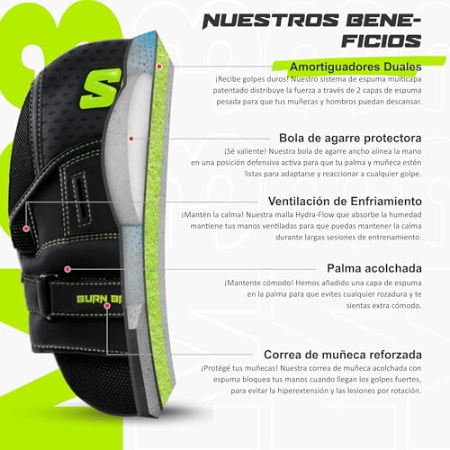 Manoplas boxeo Starpro M33 curvadas y almohadillas de entrenamiento para kickboxing 3