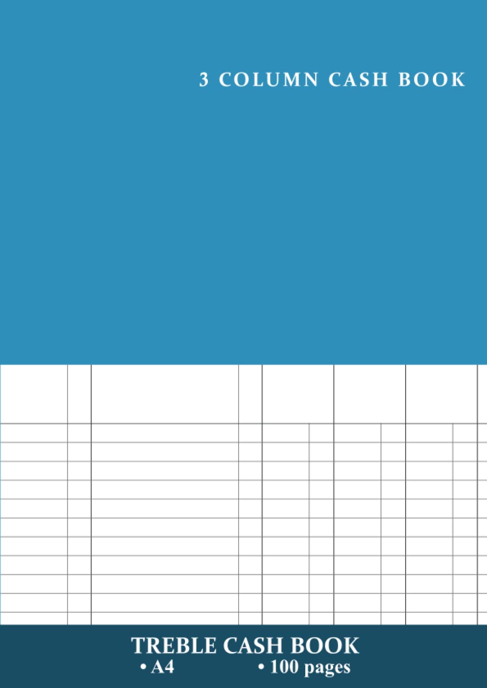 3 Column Cash Book A4 Treble Cash Book Keeping Analysis Notebook, 100 Pages, A4 Size, White