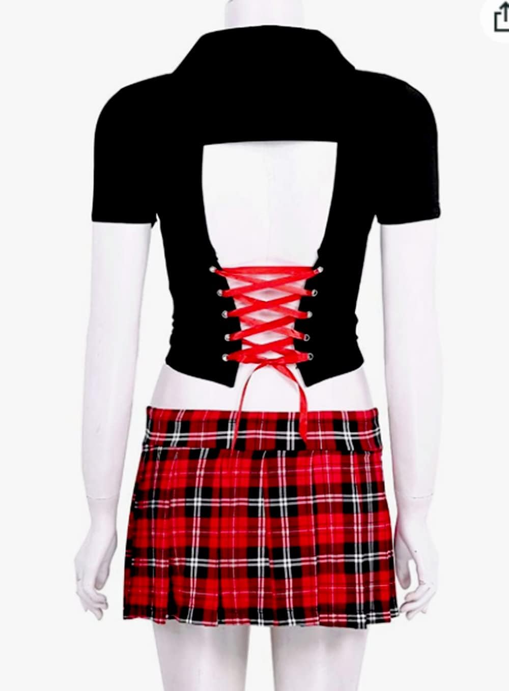 Women Schoolgirl Lingerie Costume Roleplay Lingerie Set Sexy Naughty School Girl Fancy Dress Costume Outfit