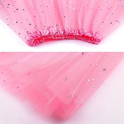 Saia feminina de tule com lantejoulas e tule para adultos com cintura elástica minissaia plissada ci
