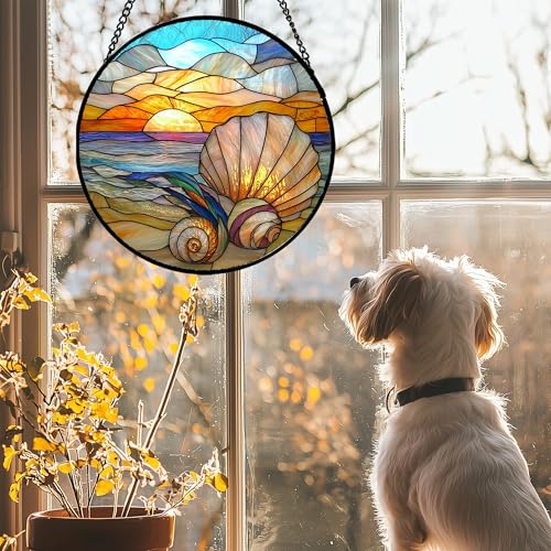 Attrape-soleil océan en vitrail pour illuminer votre salon