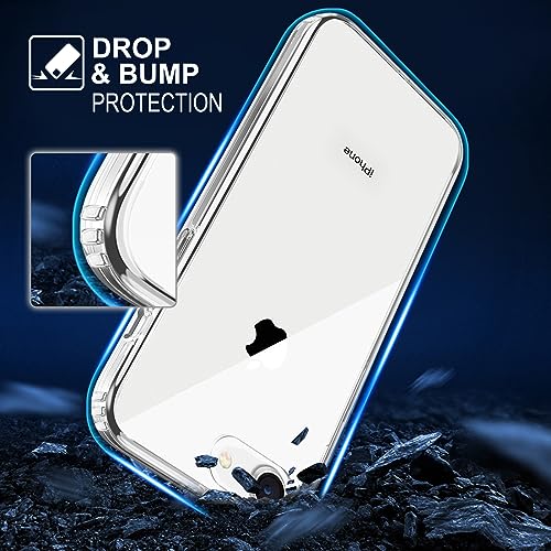 Image of TENOC Phone Case Compatible with iPhone SE (2nd 2020 and 3rd 2022 Generation) & iPhone 7 & iPhone 8, Clear Case Anti-Yellowing Protective Bumper Hard Back Cover for 4.7 Inch