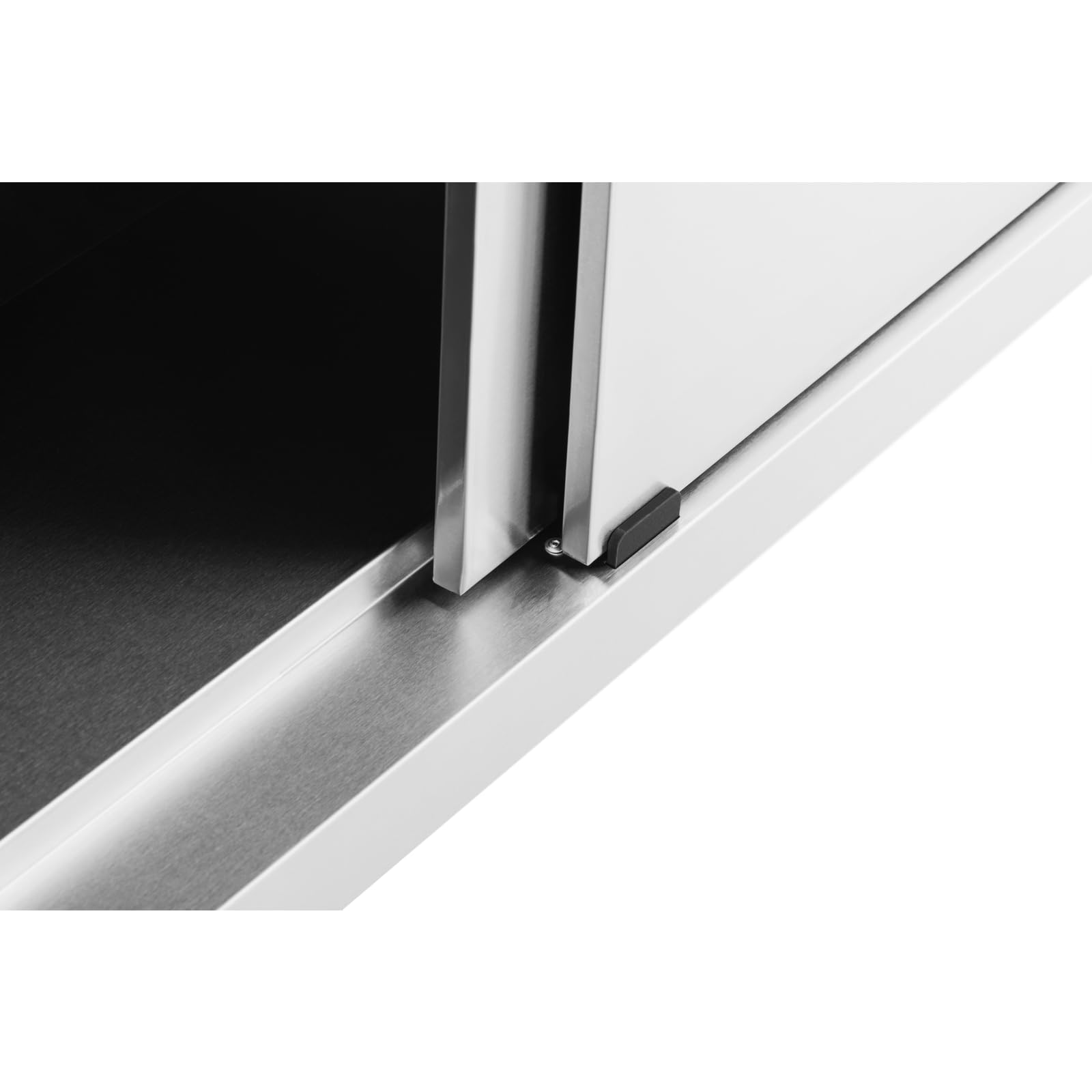 Royal Catering Arbeitstisch Edelstahltisch mit Unterschrank 200 x 60 cm mit Aufkantung bis 500 kg höhenverstellbare Füße Edelstahl-Tisch Arbeitsschrank Edelstahl Gastro-Edelstahlschrank