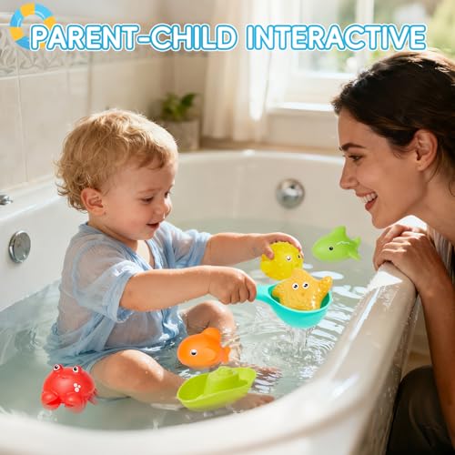 GINNO Badewannenspielzeug Badespielzeug Baby ab 1 2 3 4 Jahr Wasserspielzeug Badewannen Spielzeug Kinder Pool Spielzeug Planschbecken Baby Spielzeug ab 1 2 3 Jahr Schimmelfreies 16 Stück