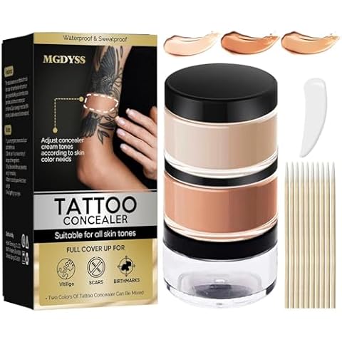Tattoo-Cover-Up Concealer-Makeup Waterproof-Adjustable-Long-Lasting for-Tattoos-Scars-and-Other-Blemishes Cover