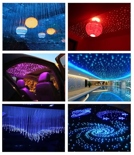Luce in Fibra Ottica, 16W RGBW Cielo Stellato, 450 pz*0.75mm*2m LED per Casa/Auto, Telecomando a 28 Tasti/Starry Sky Plafoniere Kit per Soffitto Room Decor - Illuminazione - Immagine 3