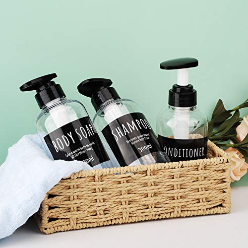 image for Shampoo Dispenser Bottle, Segbeauty 3pcs 10.1oz/300ml Plastic Pump Bot