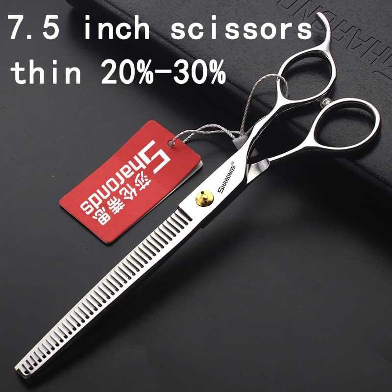 Juego de Tijeras Profesionales para Mascotas 7/7.5 Pulgadas - 440C Japonés para Perros - Corte de Pelo y Escultura (7.5 Pulgadas, 2 Piezas-C)