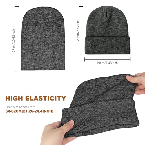 Image of Rosoz Unisex Beanie Winter Knitted Skull Cuffed Soft Warm Hat for Men /Women Slouchy Ski Watch Cap