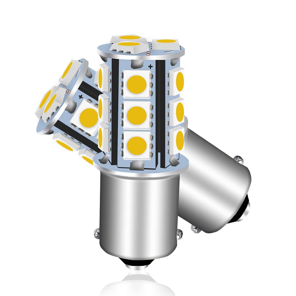 UNXMRFF Super Bright Warm White 1156 LED Bulb 1003 1073 7506 1141 BA15S LED Bulb 5050 18-SMD Replacement for 12V RV Interior Ceiling Dome Light Bulb/Travel Trailer/Boat/Camper Light Bulbs (Pack of 2)-picture-22