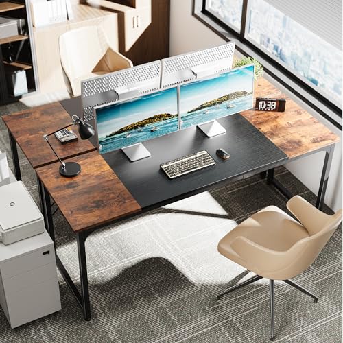 image for Huuger Computer Desk, 70 Inch Office Desk, Gaming Desk with Storage, W