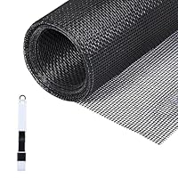 Fillis Insektenschutz Fliegengitter, 150x300cm Ersatzgitter Meterware aus Fiberglas Mückenschutz Gewebe Moskitonetz mit Reinigungsbürste DIY Zuschneidbar für Fenster Tür, Schwarz