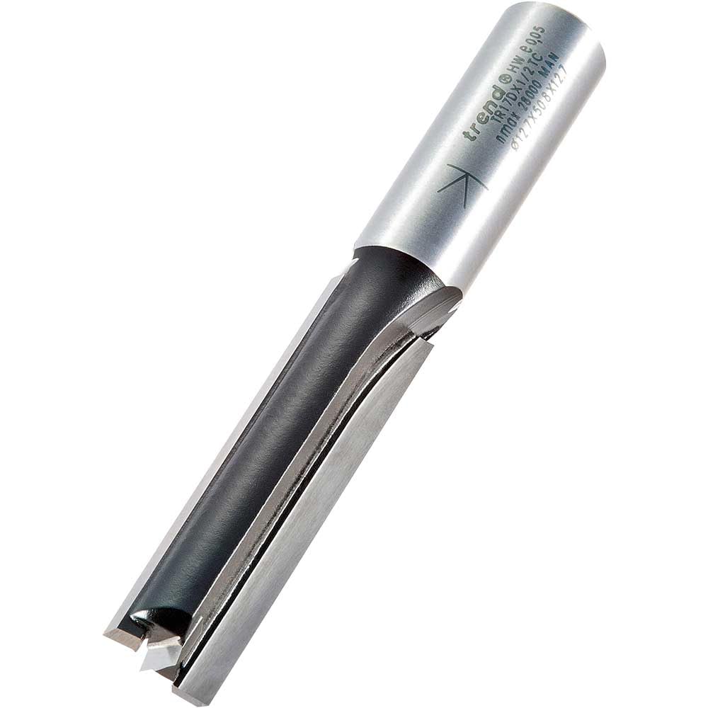 Trend frez prosty dwupiórowy do frezarki górnowrzecionowej, trzpień 1/2 cala, średnica cięcia 12,7 mm i długość cięcia 50 mm, węglik spiekany (TCT), TR17DX1/2TC