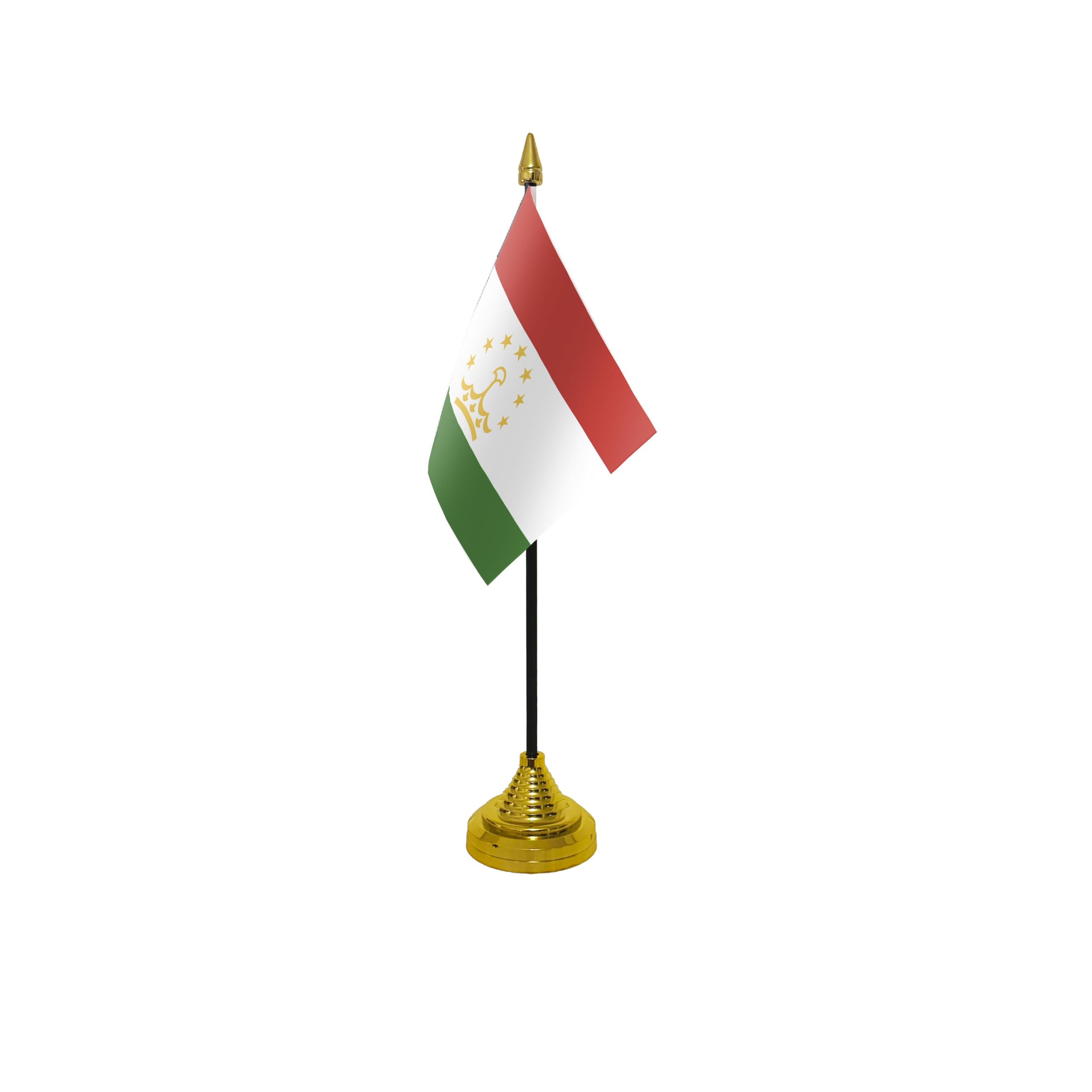 Flagtex Tajikistan Small Table Flag With Gold Base