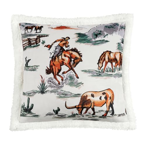 Image of Indigo Hill by HiEnd Accents Ranch Life 18x18 Rustic Throw Pillow