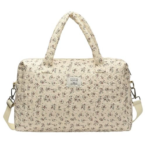 Sac à couches matelassé à fleurs pour maman voyage grand format multifonction