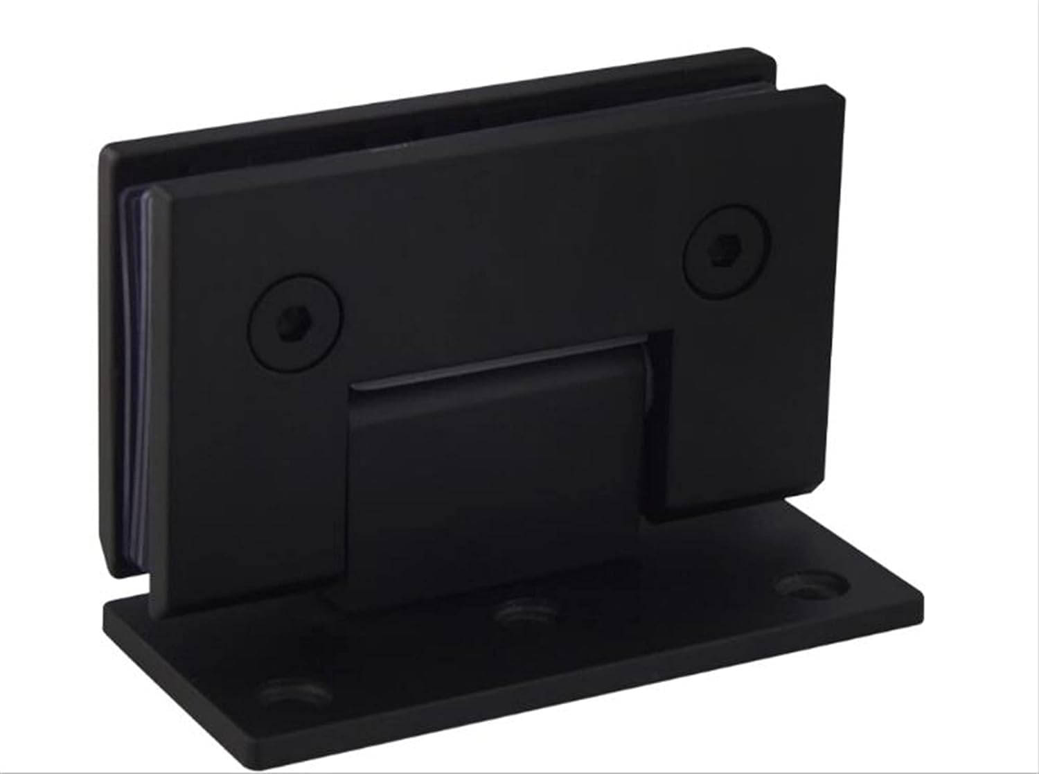 Glass Door Hinges, Black 90 Degree Single Side Bathroom Clip Shower Room Hinge 304 Stainless Steel Glass