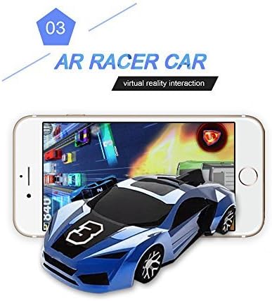 KaiTai Blue AR Racer A Real Fly Car On Mobile with Lights,Vibration,Jumping Real Feel Virtual Reality Car Racing Gaming System and Free Gaming App Mini Pocket Game Toy Speed Car for Android,iOS.
