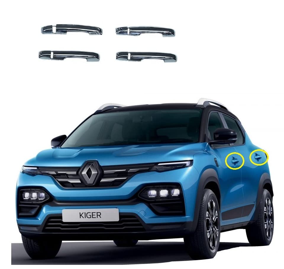 Image of Car Chrome Combo Exterior Accessories Kit For Renault Kiger - Adult