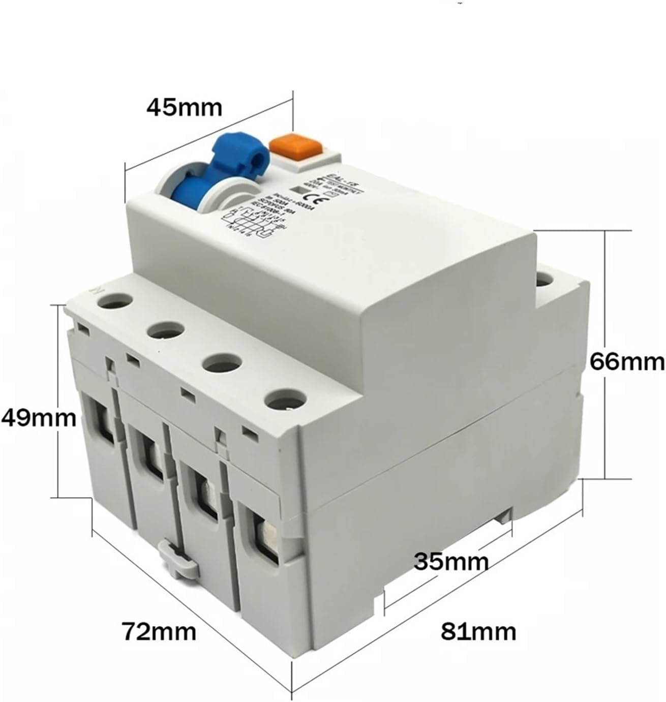 2P 4P 10/30/100/300mA Type AC Electromagnetic Residual Current Circuit Breaker Differential Breaker Safety Switch (Color : 100mA, Size : 4P 6A)