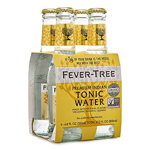 Fever Tree Indian Tonic Water - Premium Quality Mixer - Refreshing Beverage For Cocktails & Mocktails. Naturally Sourced Ingredients, No Artificial Sweeteners Or Colors - 200 Ml Bottles - Pack Of 24 #TOP2