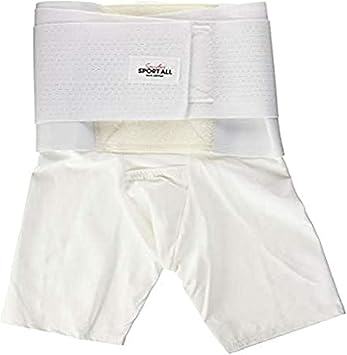 Saunders Sport All Back Support with White Compression Shorts Mens, Small Waist 28" - 30"