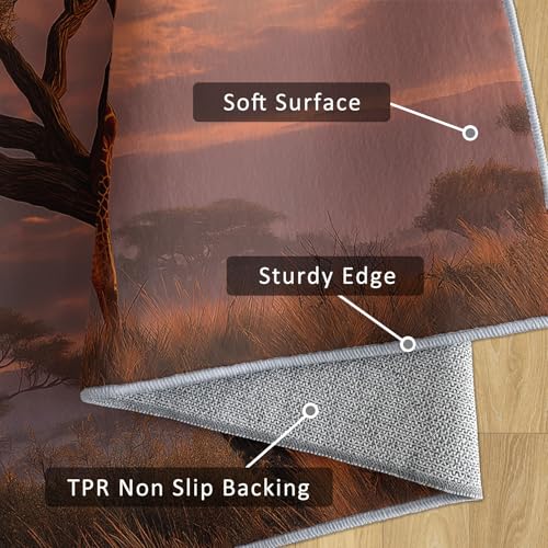 Tapis de salon girafe lavable pour chambre à coucher propre