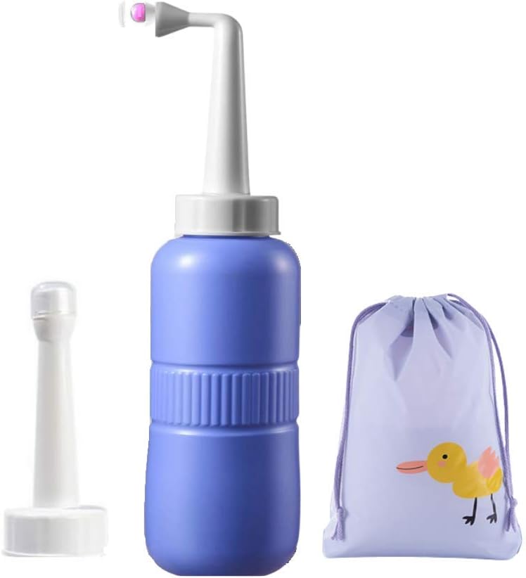 Postpartum Peri Bottle Upside Down Mom Spray Bottle Shattaf Portable Bidet for Postpartum Care, Baby Mom Washer 2In1 Travel Handheld Personal Hygiene Toilet Bottle 400Ml Bonus Angled Nozzle & Bag